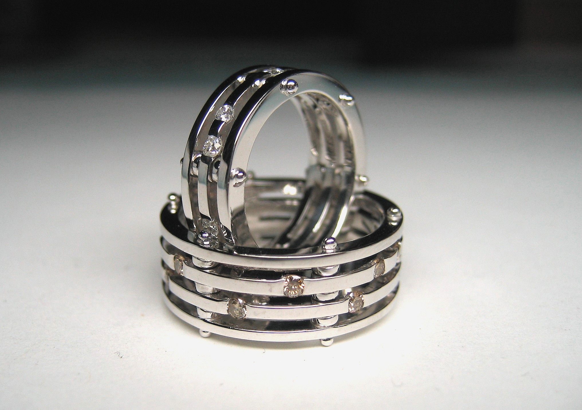 Custom Designed Wedding Rings- Diamonds