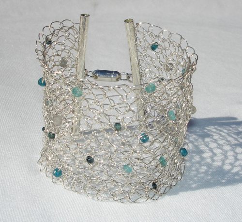 Crochet Bracelet, Sapphire, Apatite & Labradorite